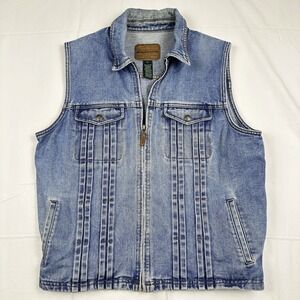 Ralph Lauren‎ Jeans Co Denim Trucker Vest Womens Large Sleeveless Full Zip Y2K